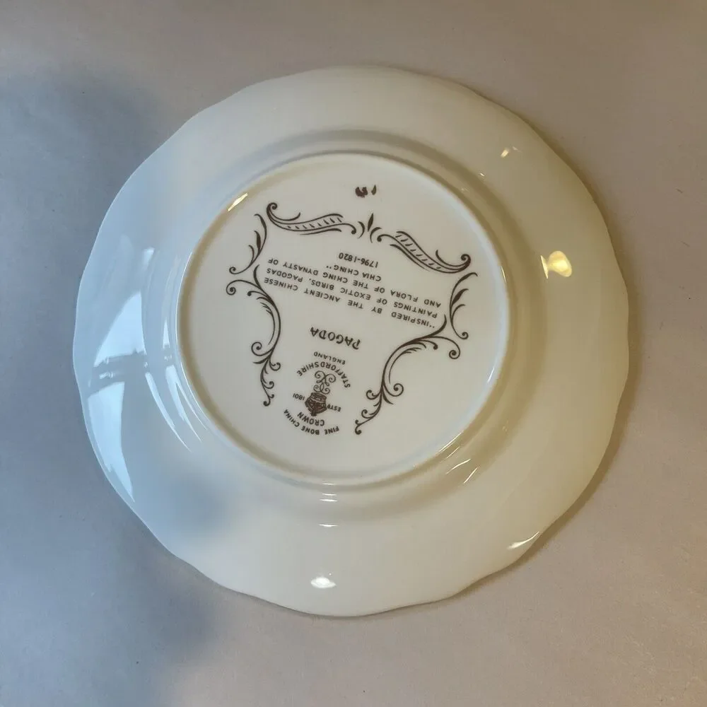 Vintage‎ Crown Staffordshire England Pagoda BREAD Plate Dessert